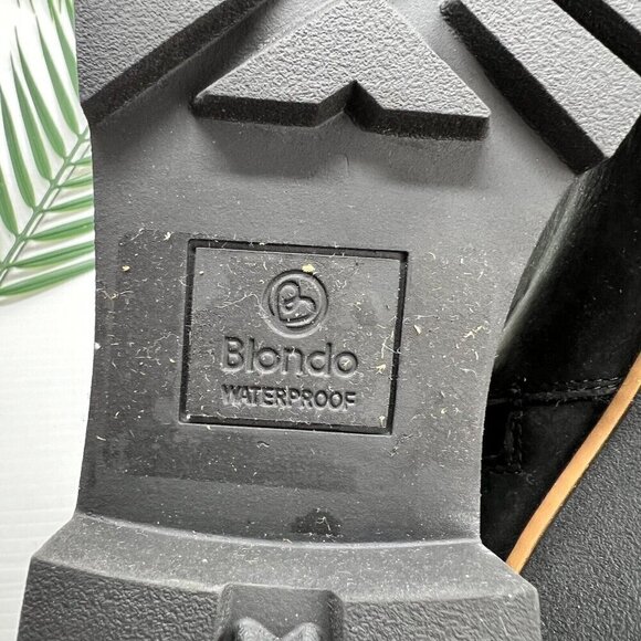 Blondo Dakota Black Leather Waterproof Lug Sole Buckle Ankle Boots 8M Fall - Picture 10 of 11